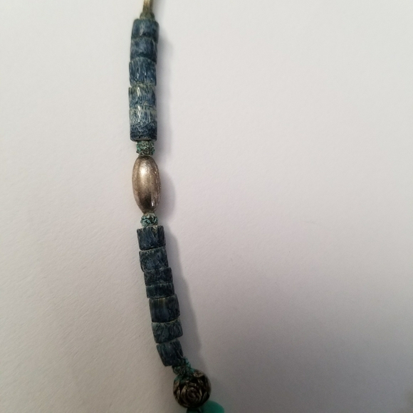 Relisted -Vintage butterfly necklace blue turquoise silver - Picture 9 of 12